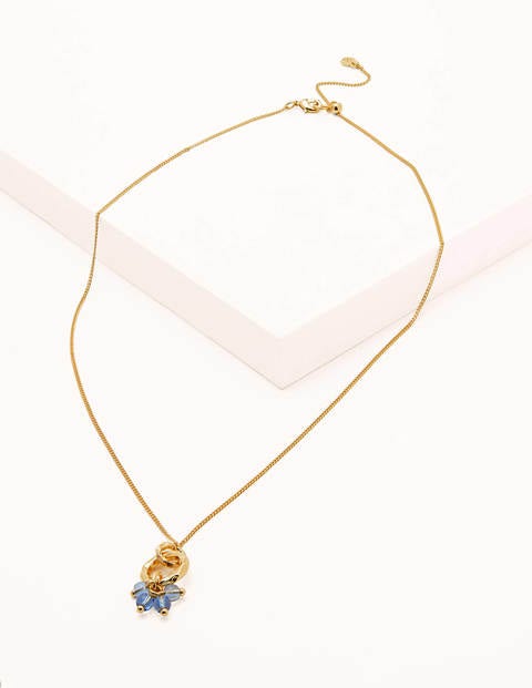 Hammered Beaded Pendant - Blue Hammered Beaded Pendant - Blue