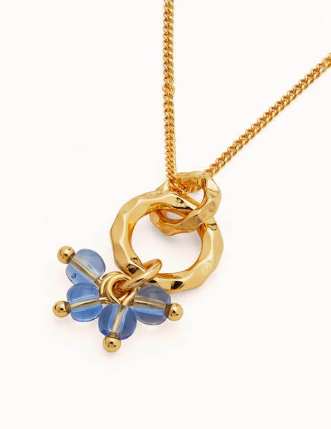 Hammered Beaded Pendant - Blue Hammered Beaded Pendant - Blue