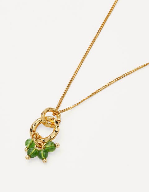 Hammered Beaded Pendant - Green Hammered Beaded Pendant - Green