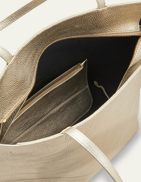 Leder-Shopper - Blassgold Leder-Shopper - Blassgold