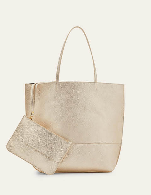 Leder-Shopper - Blassgold Leder-Shopper - Blassgold