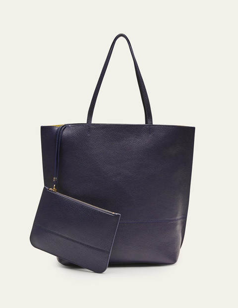 Leder-Shopper - Navy Leder-Shopper - Navy