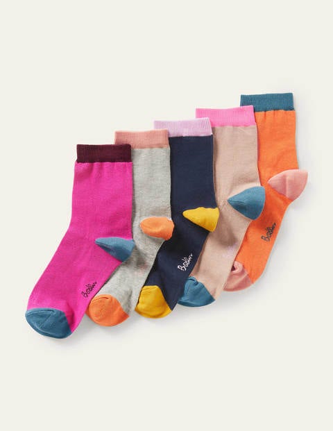 Five Pack Ankle Socks - Plain