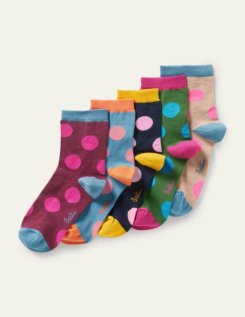 Five Pack Crew Socks - Spot Five Pack Crew Socks - Spot