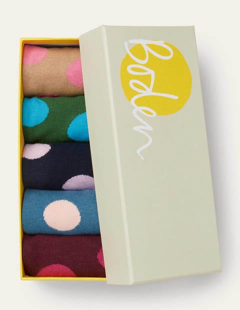 Five Pack Crew Socks - Spot | Boden US