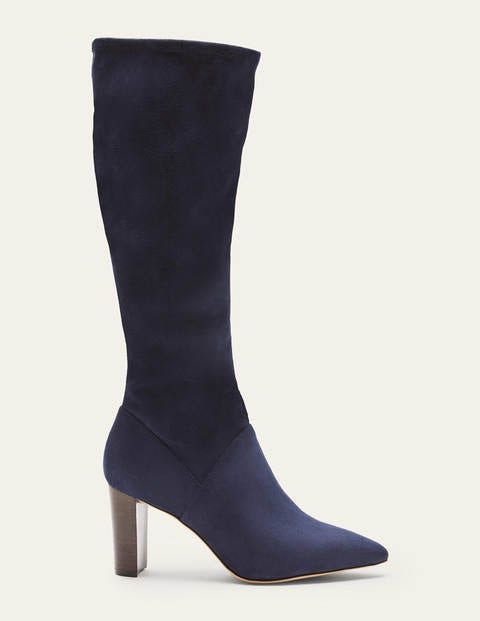 Pointed Toe Stretch Boots - Navy Pointed Toe Stretch Boots - Navy