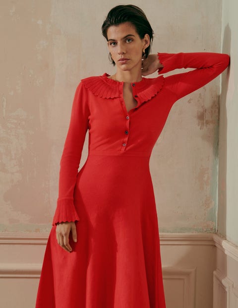 Abercorn Knitted Dress - Cherry Red