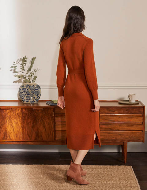 Harriet Strick-Midikleid - Rostrot Harriet Strick-Midikleid - Rostrot