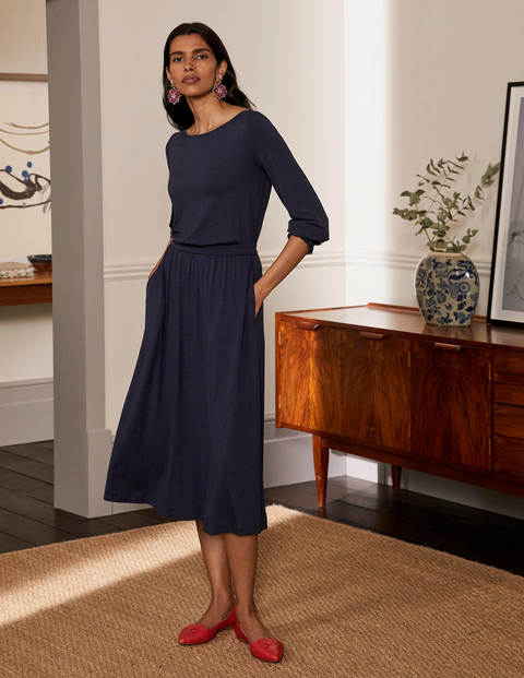 Evelyn Jersey Midi Dress - Navy Evelyn Jersey Midi Dress - Navy