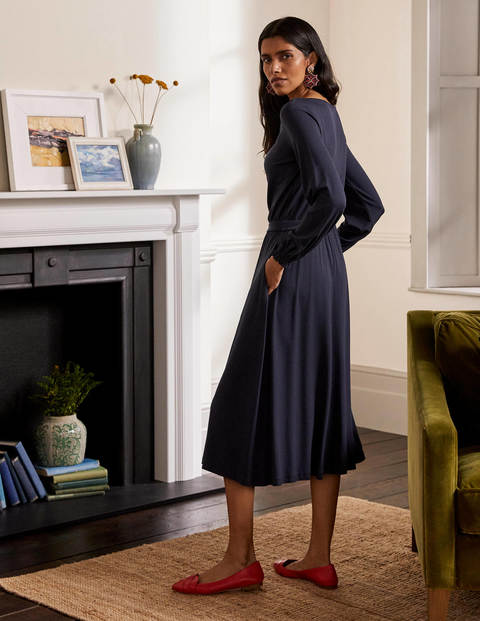 Evelyn Jersey Midi Dress - Navy Evelyn Jersey Midi Dress - Navy