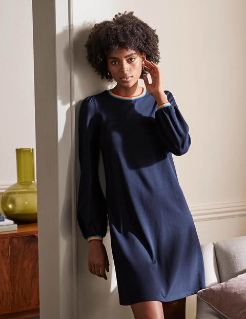 Swingkleid aus Jersey - Navy/Bunt, Metallic Swingkleid aus Jersey - Navy/Bunt, Metallic