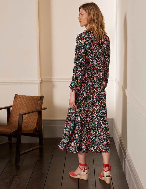 Embroidered Jersey Midi Dress - Multi, Rainbow Floral Embroidered Jersey Midi Dress - Multi, Rainbow Floral