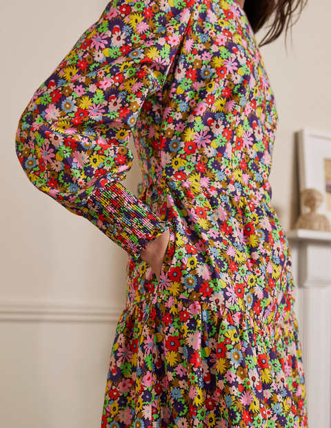 Tiered Maxi Dress - Cherry Red, Paintbox Ditsy Tiered Maxi Dress - Cherry Red, Paintbox Ditsy