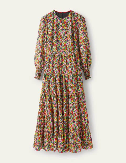Tiered Maxi Dress - Cherry Red, Paintbox Ditsy Tiered Maxi Dress - Cherry Red, Paintbox Ditsy