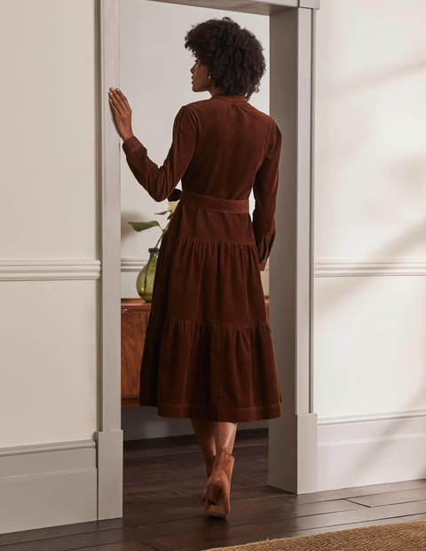 Ellen Tiered Shirt Dress - Copper Brown Ellen Tiered Shirt Dress - Copper Brown