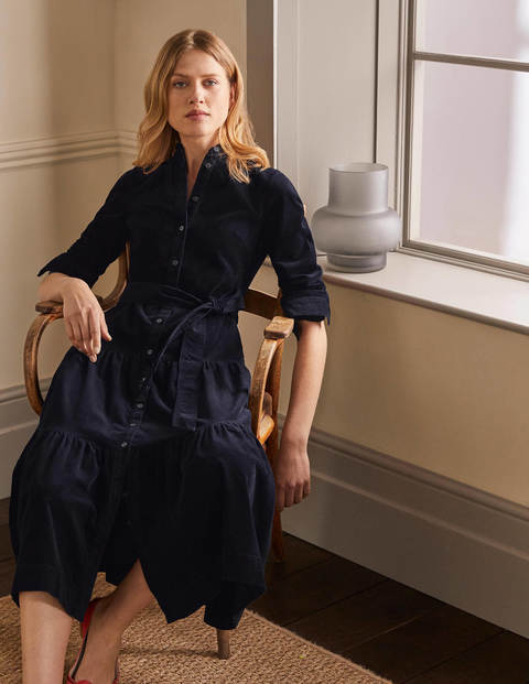 Ellen Tiered Shirt Dress - Navy Ellen Tiered Shirt Dress - Navy