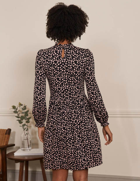 Clara Jersey Dress - Black, Falling Bud Clara Jersey Dress - Black, Falling Bud