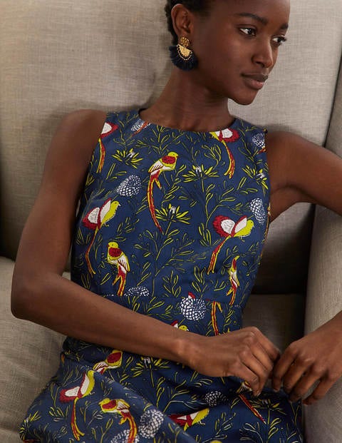 Back Detail Maxi Dress - Night Blue, Bird Tree Back Detail Maxi Dress - Night Blue, Bird Tree