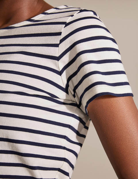Short Sleeve Breton T-Shirt - Ivory / Navy Stripe
