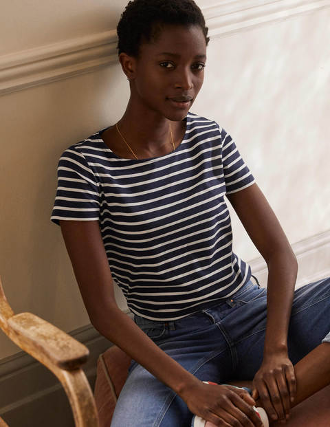 Kurzärmeliges Bretonshirt - Navy/Naturweiß Kurzärmeliges Bretonshirt - Navy/Naturweiß