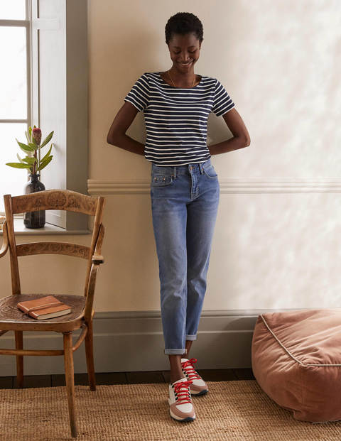 Kurzärmeliges Bretonshirt - Navy/Naturweiß Kurzärmeliges Bretonshirt - Navy/Naturweiß