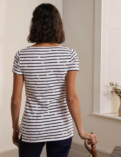 Short Sleeve Breton - Pink Foil Spot Short Sleeve Breton - Pink Foil Spot