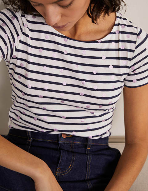 Short Sleeve Breton - Pink Foil Spot Short Sleeve Breton - Pink Foil Spot