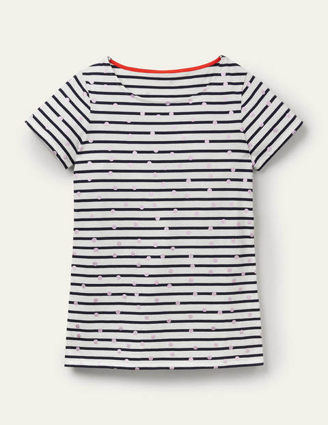 Short Sleeve Breton - Pink Foil Spot Short Sleeve Breton - Pink Foil Spot