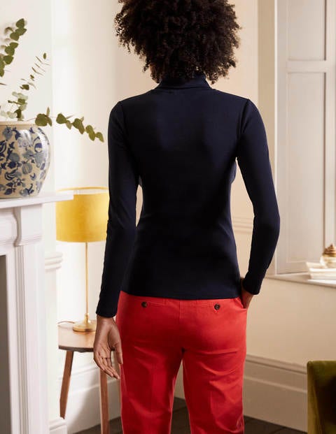Essential Roll Neck Tee - Navy Essential Roll Neck Tee - Navy