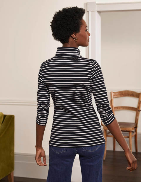 Basic-Rollkragenpullover - Navy/Naturweiß Basic-Rollkragenpullover - Navy/Naturweiß