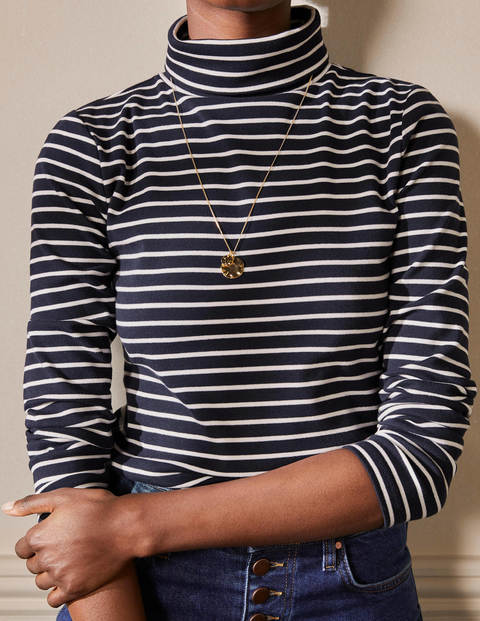 Basic-Rollkragenpullover - Navy/Naturweiß Basic-Rollkragenpullover - Navy/Naturweiß
