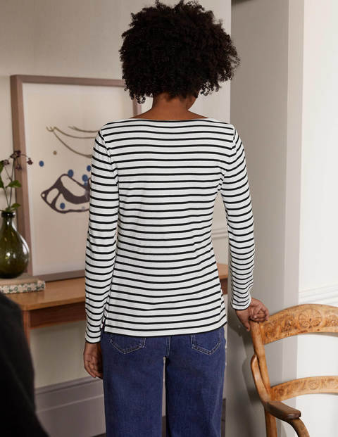 Long Sleeve Breton - Ivory/Black Long Sleeve Breton - Ivory/Black
