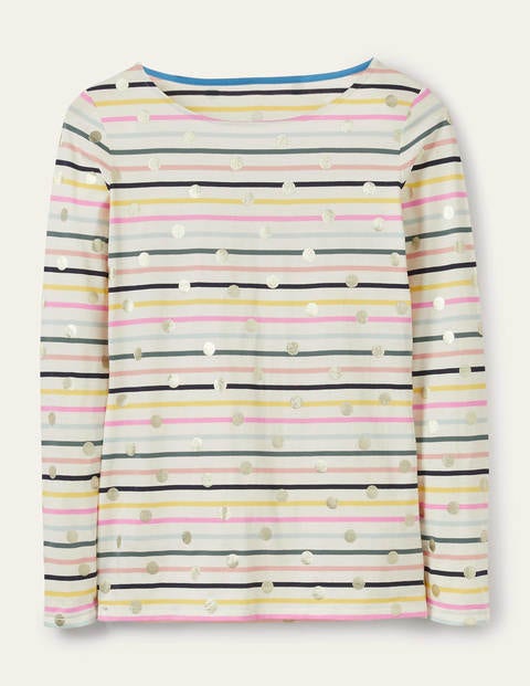Long Sleeve Breton - Pastel Multistripe, Gold Spot Long Sleeve Breton - Pastel Multistripe, Gold Spot
