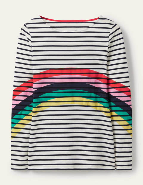 Langärmliges Bretonshirt - Regenbogen, Platzierte Bretonstreifen Langärmliges Bretonshirt - Regenbogen, Platzierte Bretonstreifen