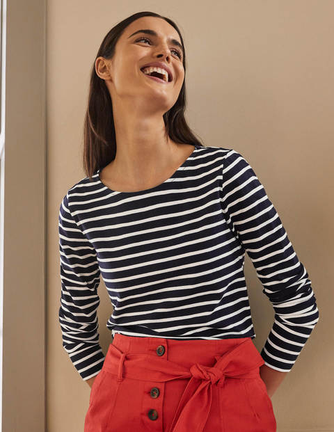 Langärmliges Bretonshirt - Navy/Naturweiß Langärmliges Bretonshirt - Navy/Naturweiß
