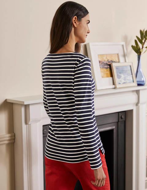 Langärmliges Bretonshirt - Navy/Naturweiß Langärmliges Bretonshirt - Navy/Naturweiß