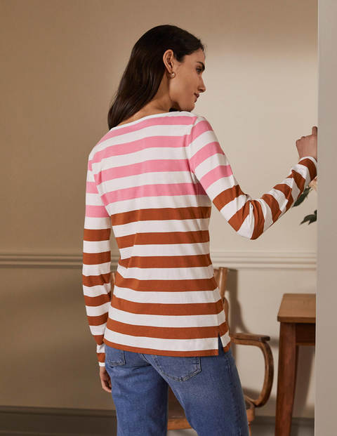 Long Sleeve Breton - Pink/ Red Oak Stripe Long Sleeve Breton - Pink/ Red Oak Stripe