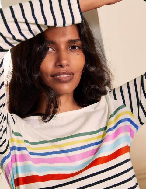 Long Sleeve Breton - Rainbow Chest Placement Long Sleeve Breton - Rainbow Chest Placement