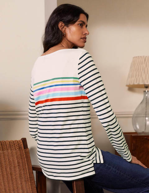 Long Sleeve Breton - Rainbow Chest Placement Long Sleeve Breton - Rainbow Chest Placement