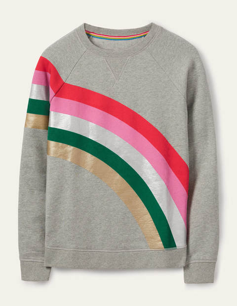 The Sweatshirt - Grey Marl, Rainbow Placement The Sweatshirt - Grey Marl, Rainbow Placement