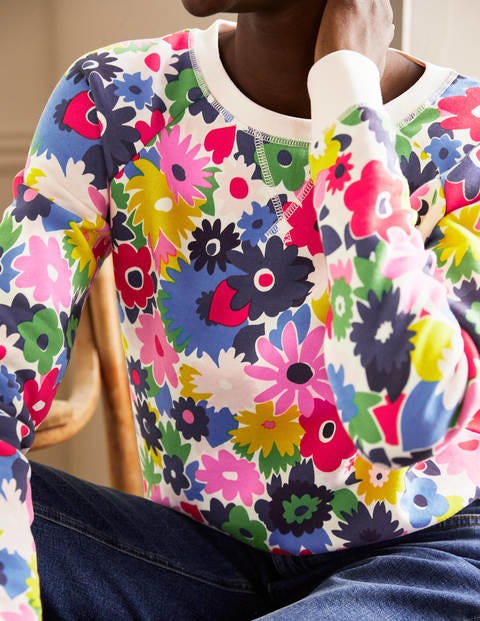 The Sweatshirt - Ivory, Paintbox Ditsy The Sweatshirt - Ivory, Paintbox Ditsy