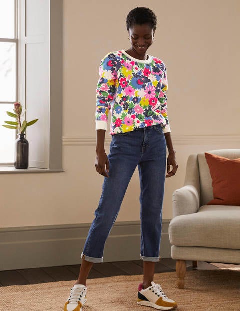 The Sweatshirt - Ivory, Paintbox Ditsy The Sweatshirt - Ivory, Paintbox Ditsy