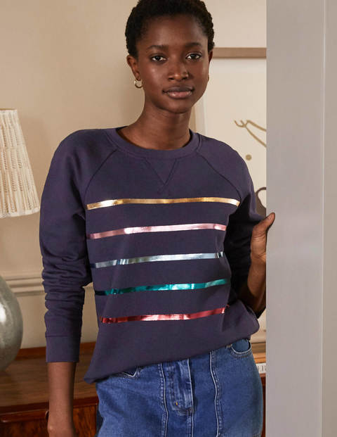 The Sweatshirt - Navy, Multi Foil Stripe The Sweatshirt - Navy, Multi Foil Stripe