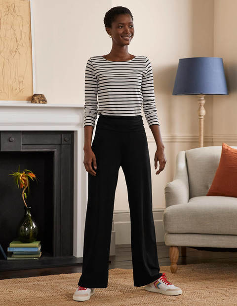Wide Leg Jersey Pants - Black Wide Leg Jersey Pants - Black