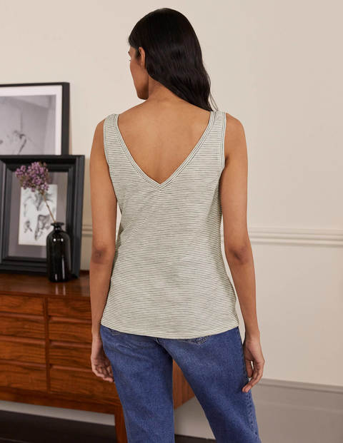 The Cotton Tank - Ivory/Navy The Cotton Tank - Ivory/Navy