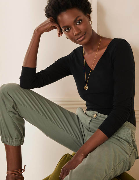 Double Layer V-neck Top - Black Double Layer V-neck Top - Black