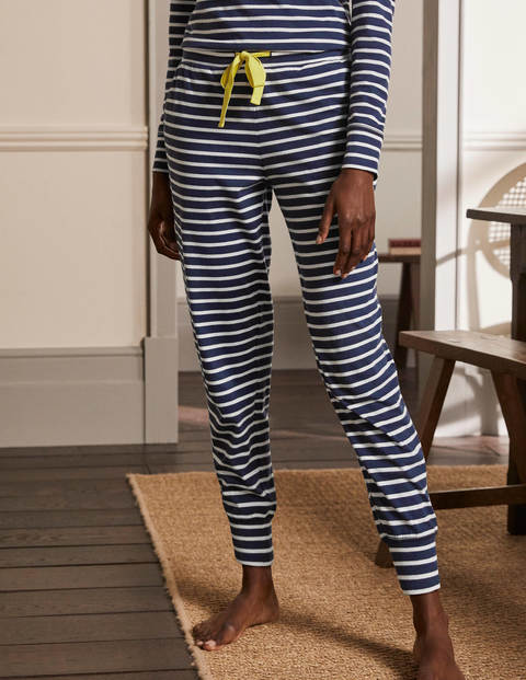 Alba Jersey Pajama Bottoms - Navy and Ivory Stripe Alba Jersey Pajama Bottoms - Navy and Ivory Stripe