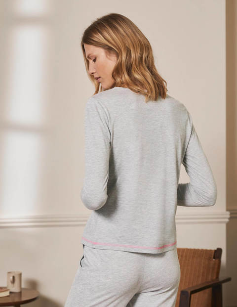 Alba Jersey Pajama Top - Grey Marl Alba Jersey Pajama Top - Grey Marl