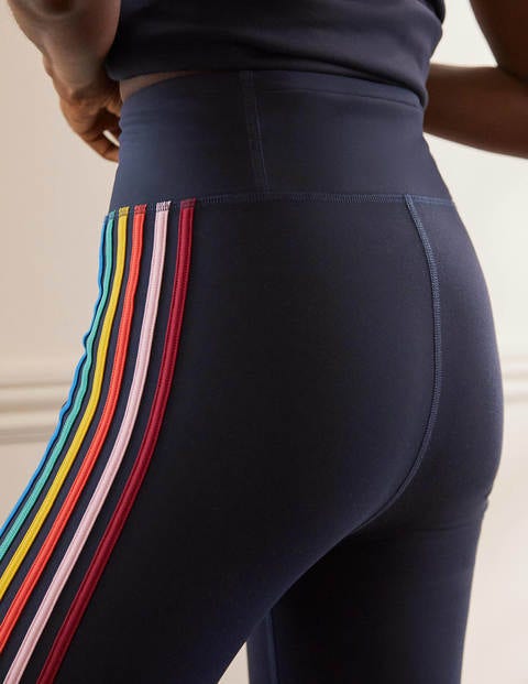 Jessica Active Leggings - Navy, Multi Side Stripe Jessica Active Leggings - Navy, Multi Side Stripe
