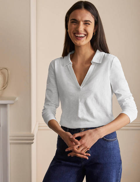 The Cotton Collar Notch Tee - White The Cotton Collar Notch Tee - White